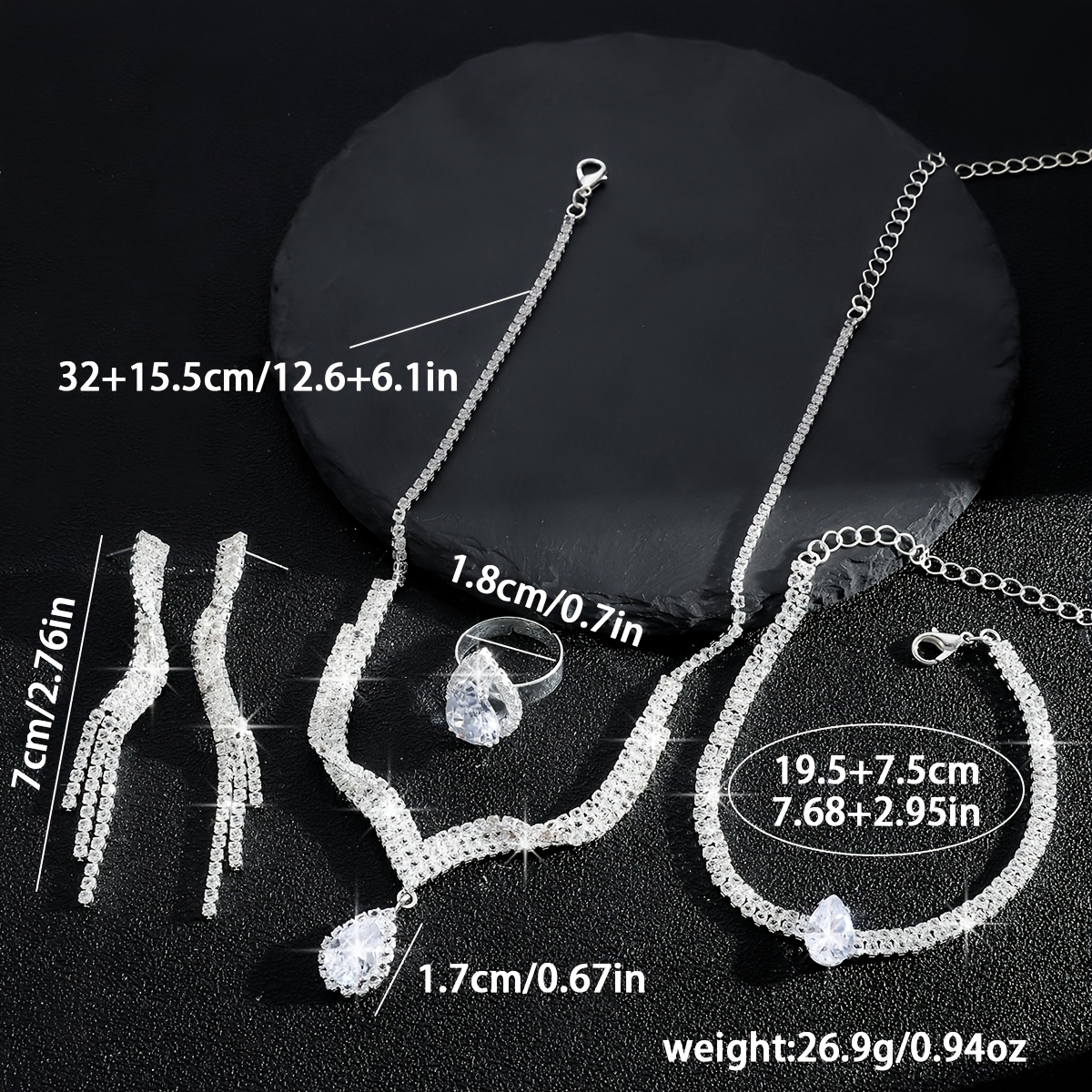 Sparkling Geometric Bridal Jewelry Set